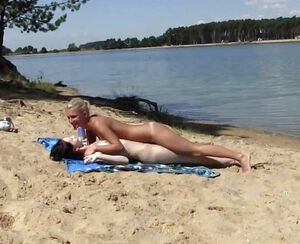 2 steamy russian teen getting a suntan on the free beach. 2